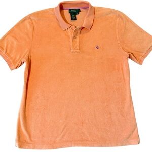 Vintage Women's Lauren Ralph Lauren Peach/Orange Terry Polo Size-Large Y2K
